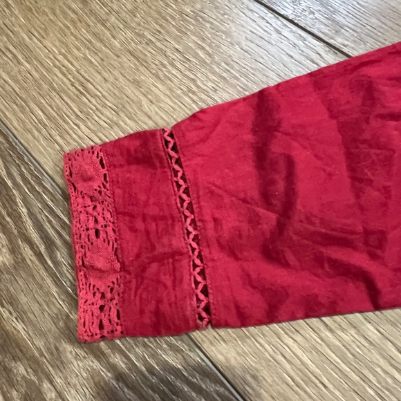 Tularosa Payton Lace Dress Burnt Cayenne 3/4 Sleeve Button Front Sz XS Revolve - Picture 7 of 14